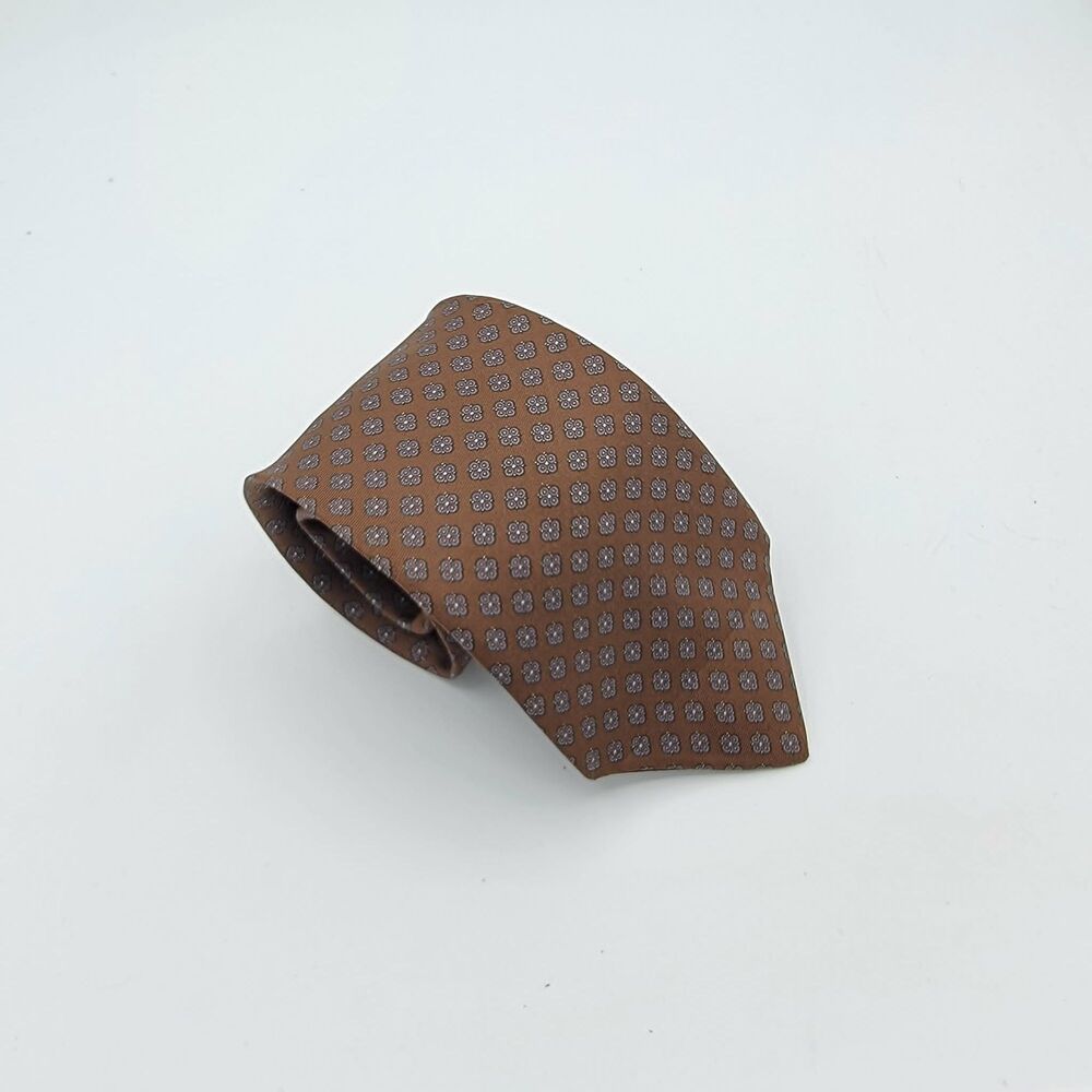 Briar Men's Silk Necktie Pride of England Woven Brown Tan Size 56 x 3.25